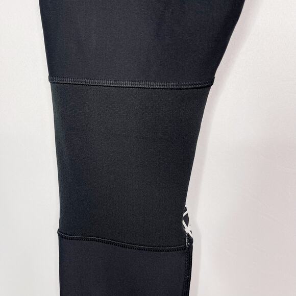Under Armour Womens Medium M Black White Geometric Print Colorblock Leggings - Picture 10 of 14